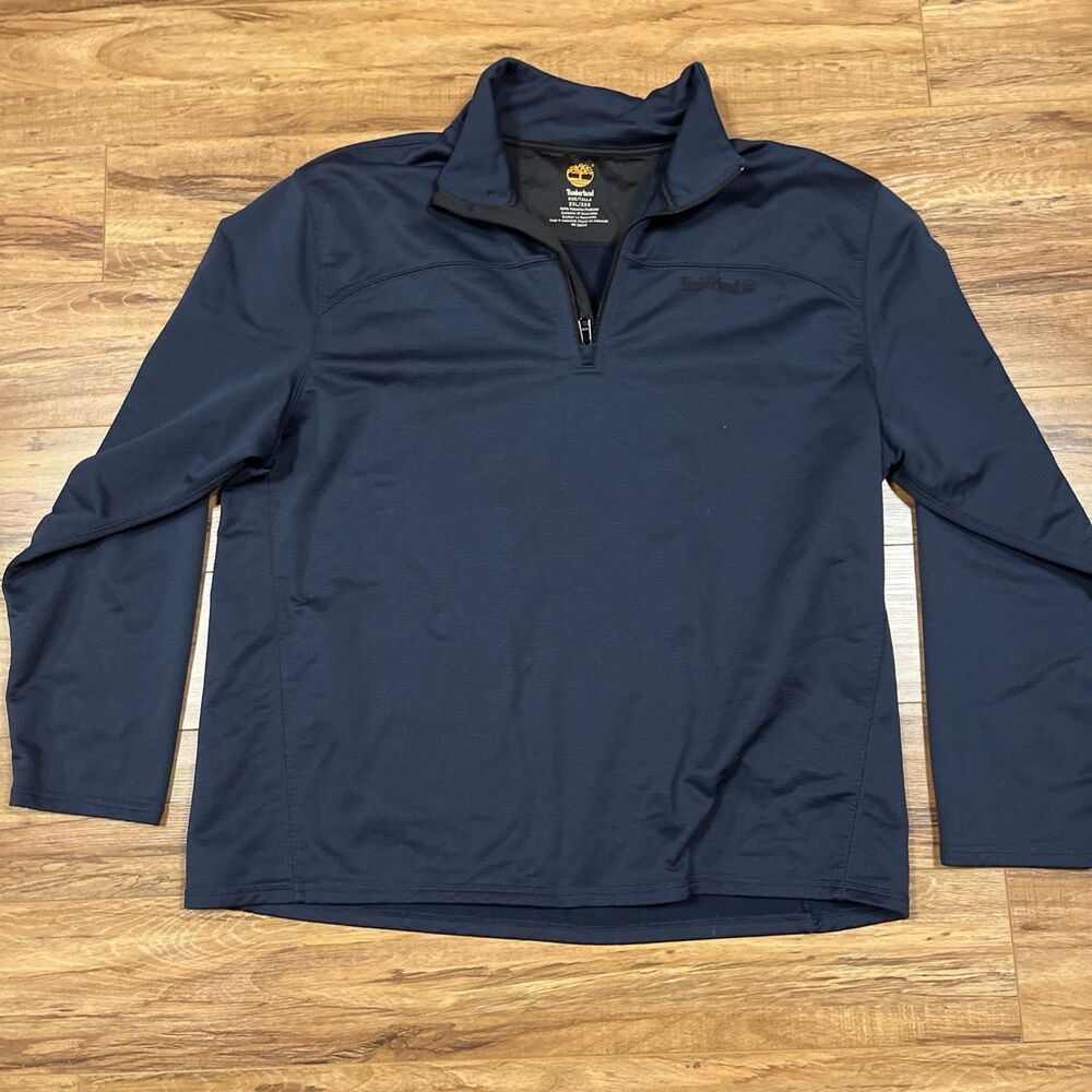 Timberland Pullover Men 2XL Navy Blue 1/4 Zip Sweatshirt Outdoors Hiking
